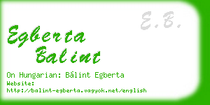 egberta balint business card